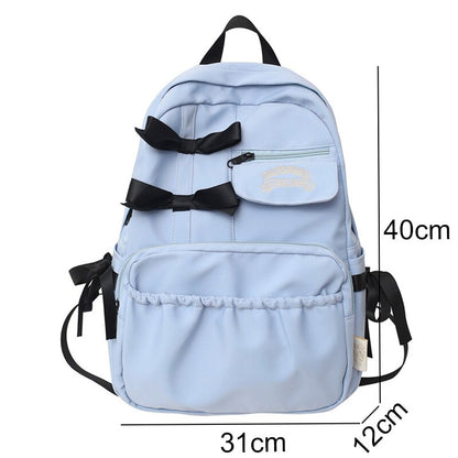 Female Bow Kawaii Student Bag Women School Bag Fashion Ladies Laptop Teen College Backpack Cute Girl Travel Book Backpack Trendy