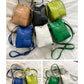 Blue Weave Small Bucket Handbag New Fashion Texture Shoulder Crossbody Bag Luxury Leather Summer Shopping Bag for Women Designer