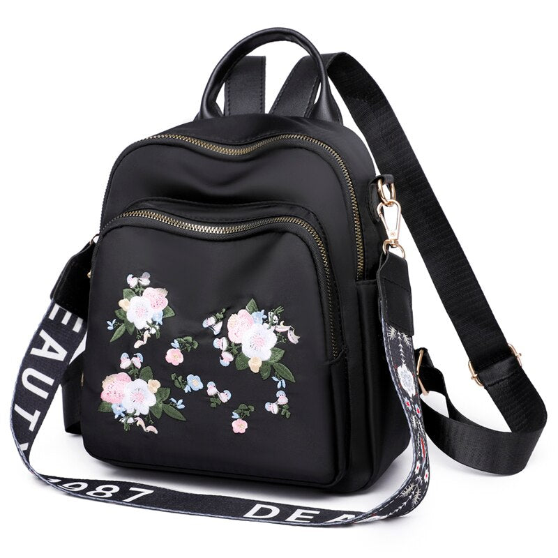 Chinese Style Embroidered Women&#39;s Backpack Fashion Embroidery Craft Oxford Cloth Small Backpack Multifunctional Shoulder Bag