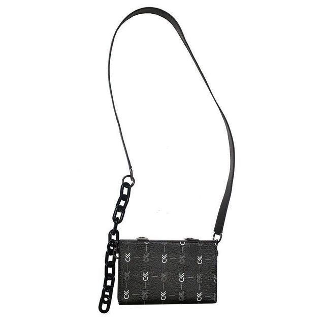 New Fashion Unisex Chain Mini Messenger Bag Men Small Box Shape Shoulder Bag Pu Leather Original Design Handbag Wallet