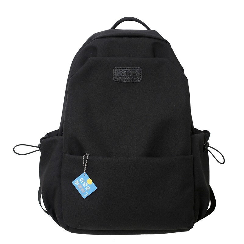 DCIMOR New Waterproof Nylon Women Backpack Female Solid Color Portable Travel Bag Kawaii Girl Big Schoolbag Preppy Badge Bookbag