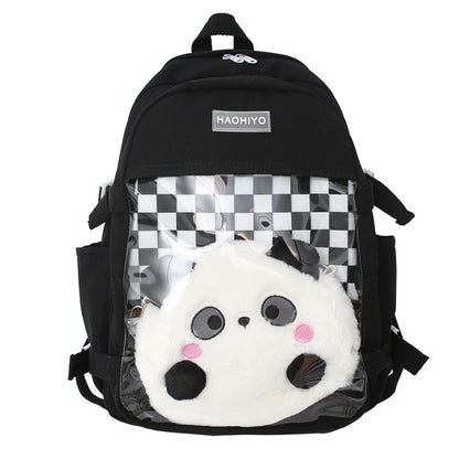 Kawaii Ita Backpack Checkerboard Plaid Women Backpacks Cute  Double Sided Design Student School Bag for Teenage Girls