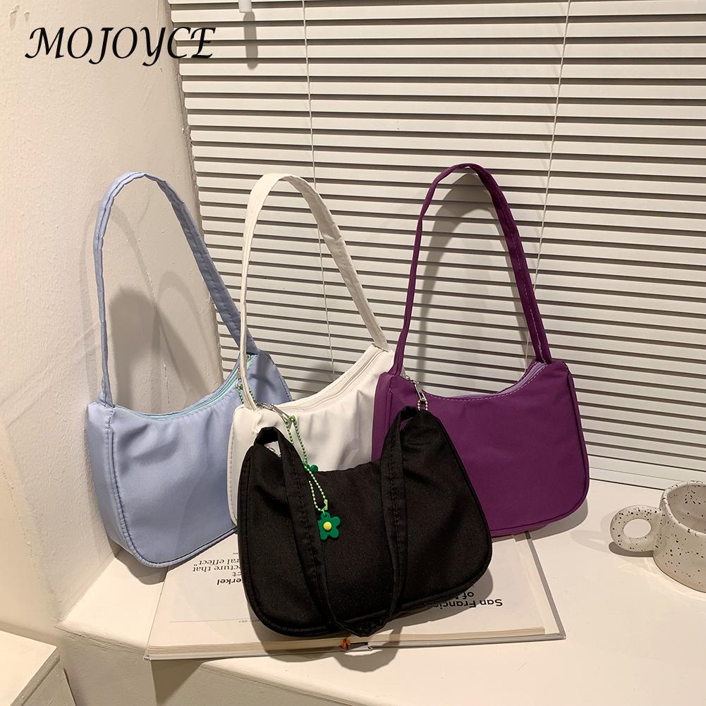 Women Underarm Bag Retro Solid Color Ladies Handbags Fashion Flower Design Girls Small Shoulder Bags