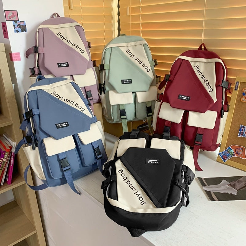 Harajuku Fashion Kawaii Badge Bag Large Capacity Multifunctional Bags For Women Cute University Backpack Female Backpack