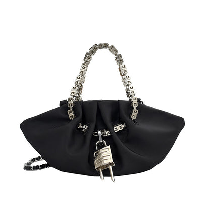 Luxury Designer Chain Shoulder Bag Women&#39;s Cloud Handbag Pleated Crossbody Bag Casual Tote Black Fashion Nylon Ladies Clutch Bag