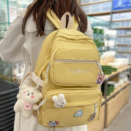 Girl Kawaii School Bag Student New Trendy Nylon Cute Female College Bags Cool Ladies Laptop Backpack Women Book Backpack Fashion