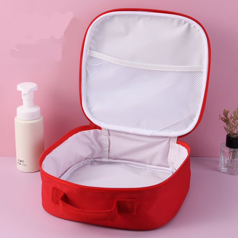 Cute Kitten Pattern Travel Cosmetic Bag Large Capacity Handbag Travel Sundries Storage Bag