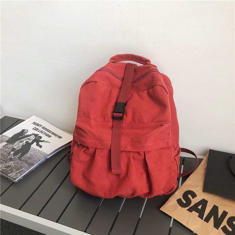 Female Canvas Fabric Stylish Big Capacity Backpack Back To School Student Japanese Harajuku Y2K 90s Fashion Laptop Book Bagpack