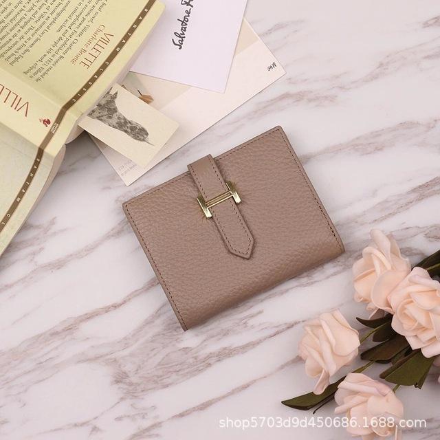 Genuine Leather Women Wallets Luxury Long Hasp Lychee Pattern  Coin Purses Female Brand Solid Colors New Thin Clutch Phone Bag