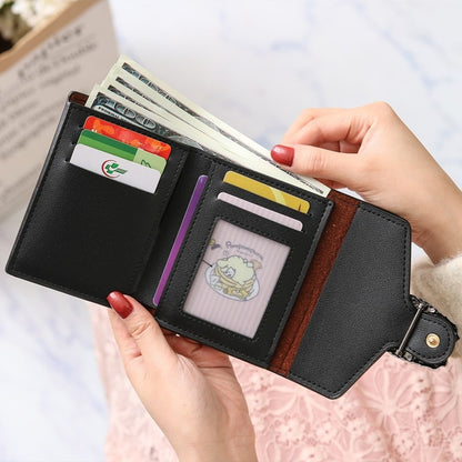 New Solid Color Small Wallet Women Short Korean Retro Folding Coin Wallet Handbags Women Bags Designer Wallets for Women