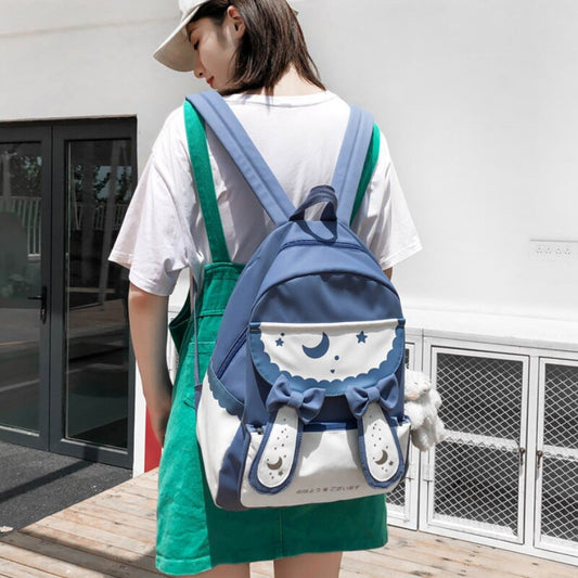 Lolita Rabbit Backpack Cute Bow Ears School Bag Teenage Girls Sweet Backpacks Students Children Harajuku Kids Rucksack