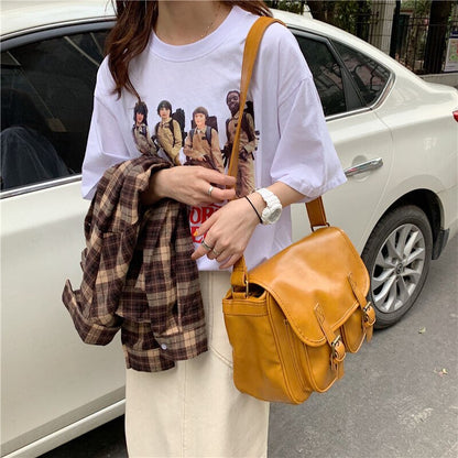 Messenger Bags Women Retro Large Capacity Crossbody Design Vintage Streetwear Elegant All-match Pockets Ulzzang Bag Students Ins