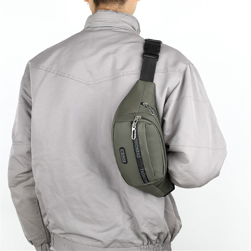 Men Waist Bag Oxford Chest Pack Travel Unisex Sling Bag Cellphone Pouch Bum Belt Bag Outdoor Sports Cross-body Bag
