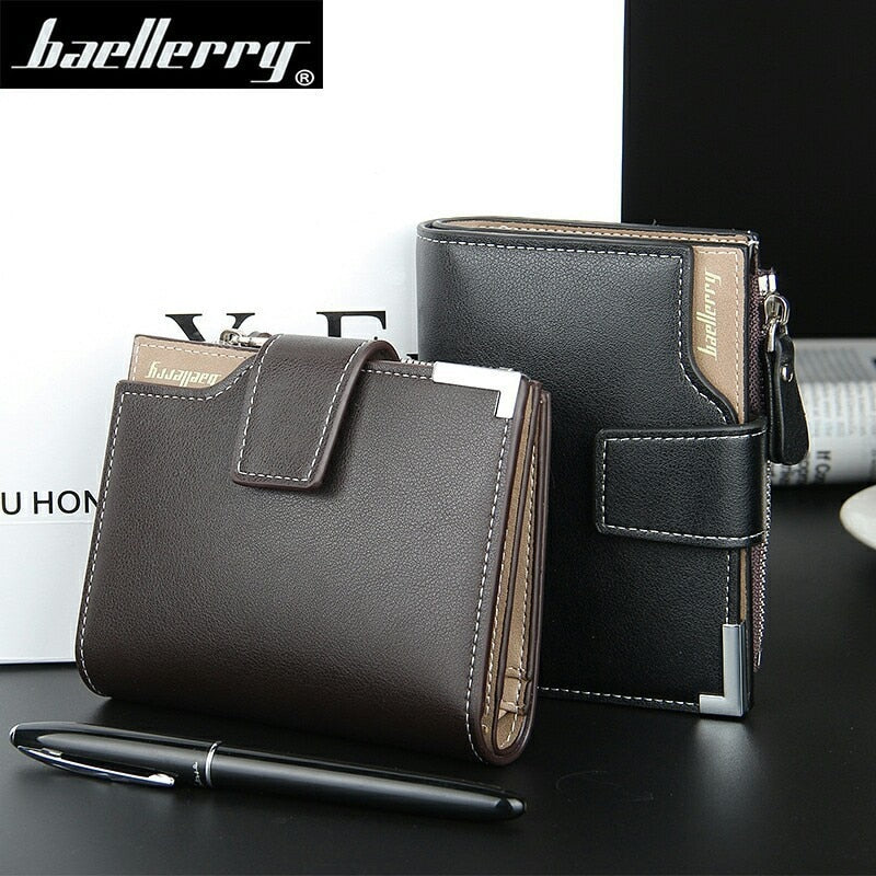 Baellerry Brand Wallet Men Leather Men Wallets Purse Short Male Clutch Leather Wallet Mens Money Bag Quality Guarantee Carteira