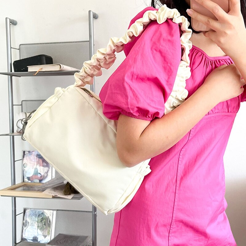 Fashion Totes Women Pleated Bags Female Handbag Girl All-match Candy Colors HandBag Rectangle Shape Bags