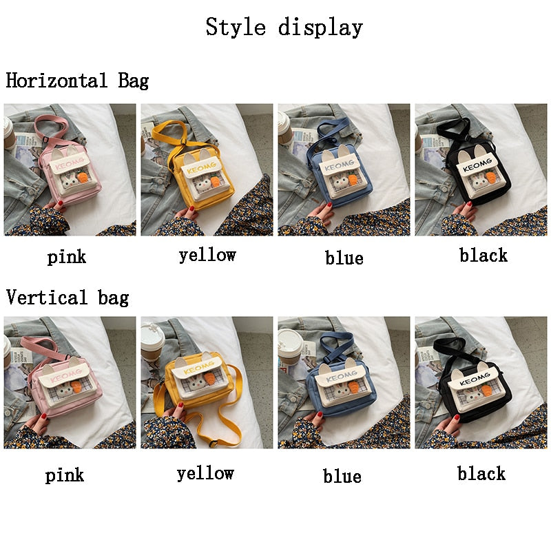 Wallets Crossbody Phone Bags High Quality Fashion Female Shopper Japanese Style Cute Cartoon Canvas Women Mini Shoulder Bag