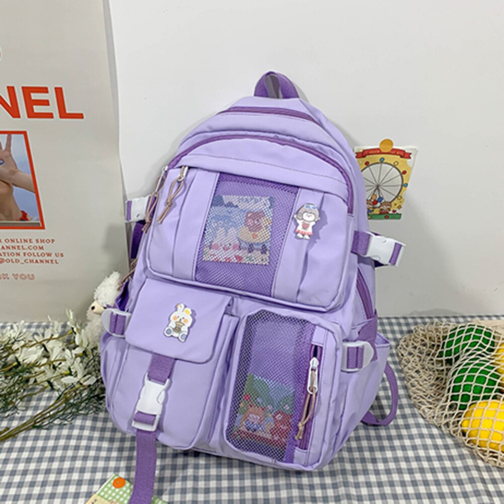 Women Nylon Backpack Casual Candy Color School Bags for Teenagers Girls Students Large Capacity Backpack Female Travel Rucksack