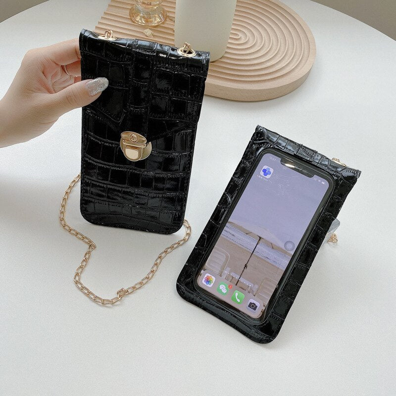 Shoulder Bag for Women Touch Screen Mobile Phone Bags Female Crossbody Bag Simple Retro Wallets