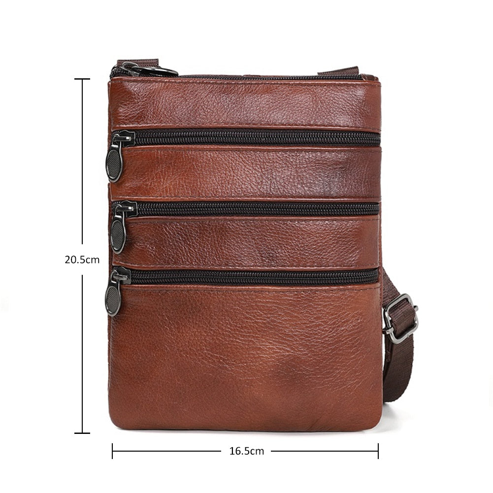 Solid Color Genuine Leather Shoulder Waist Bags Men Fanny Belt Packs Phone Pouch Casual Crossbody Bags сумка мужская