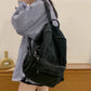 Simple Solid Color Canvas Backpack For Women College Student Vintage Laptop Bag Kawaii Ladies Travel Backpack Fashion Schoolbag