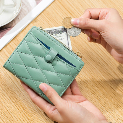 Fashion Brand Mini Wallet Genuine Leather Wallet Women Zipper Coin Purse High Quality Card Holder Small Money Bag Female Wallets