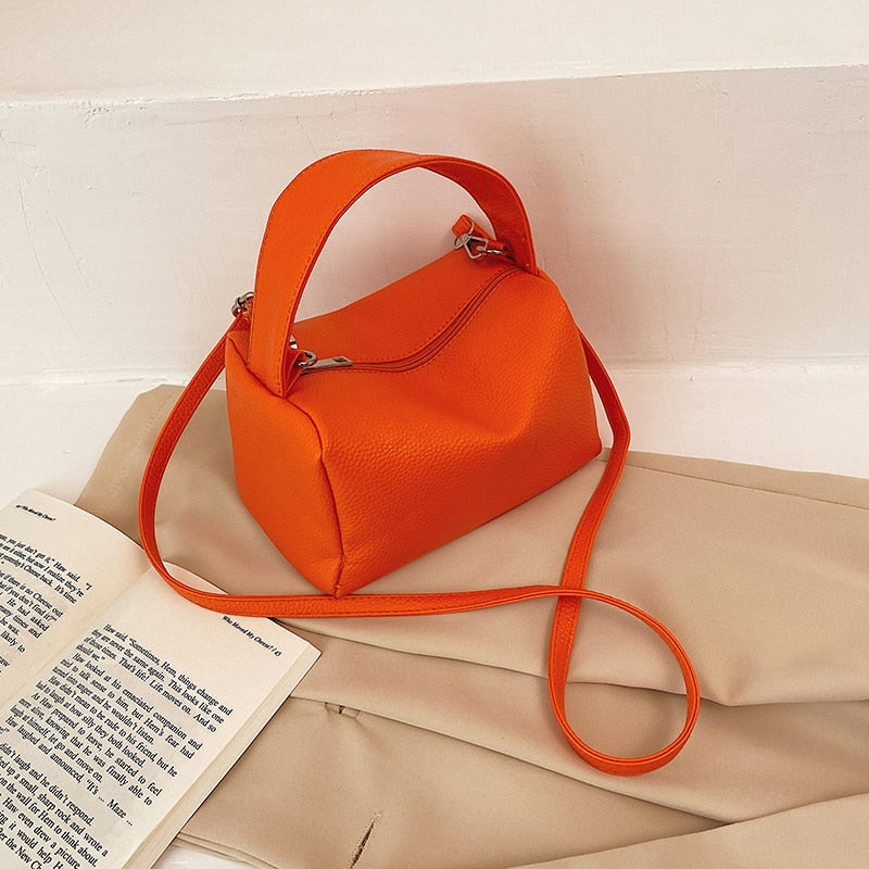 HOCODO Fashion Small Women&#39;s Handbag Simple Crossbody Bags For Women PU Leather Women&#39;S Shoulder Bag Solid Color Women&#39;S Bag