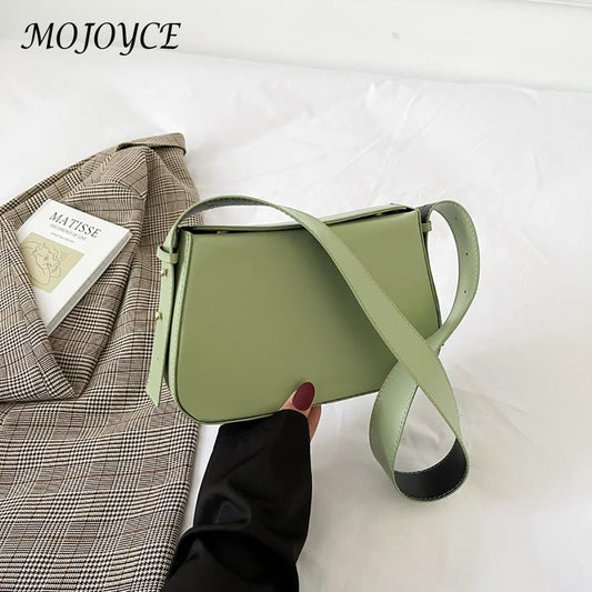 Fashion PU Women Underarm Bags Solid Color Ladies Shoulder Handbags Lady Clutch Quality PU Leather Luxury Simple Shoulder Bag