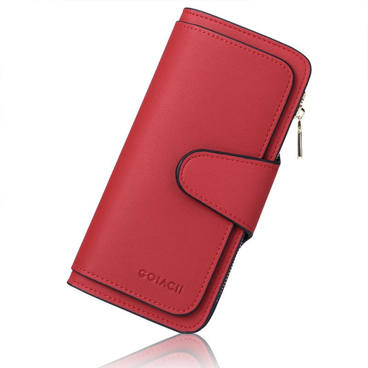 Women&#39;s Wallet Fashion Luxury Clutch Bag Long RFID Leather Wallet Four Fold Credit Card Holder Purse Brand Wallets For Women