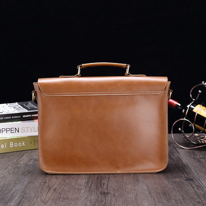 Brand Men Cambridge Bag High Quality Leather Shoulder Crossbody Bag Student Satchels Male Business Laptop Briefcase Handbag