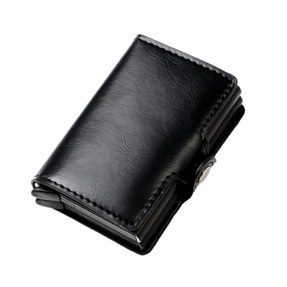 New Men Rfid Anti-theft Card Holders Women Genuine Leather Wallets Large Capacity Business Card Case Portable Double Layer Purse