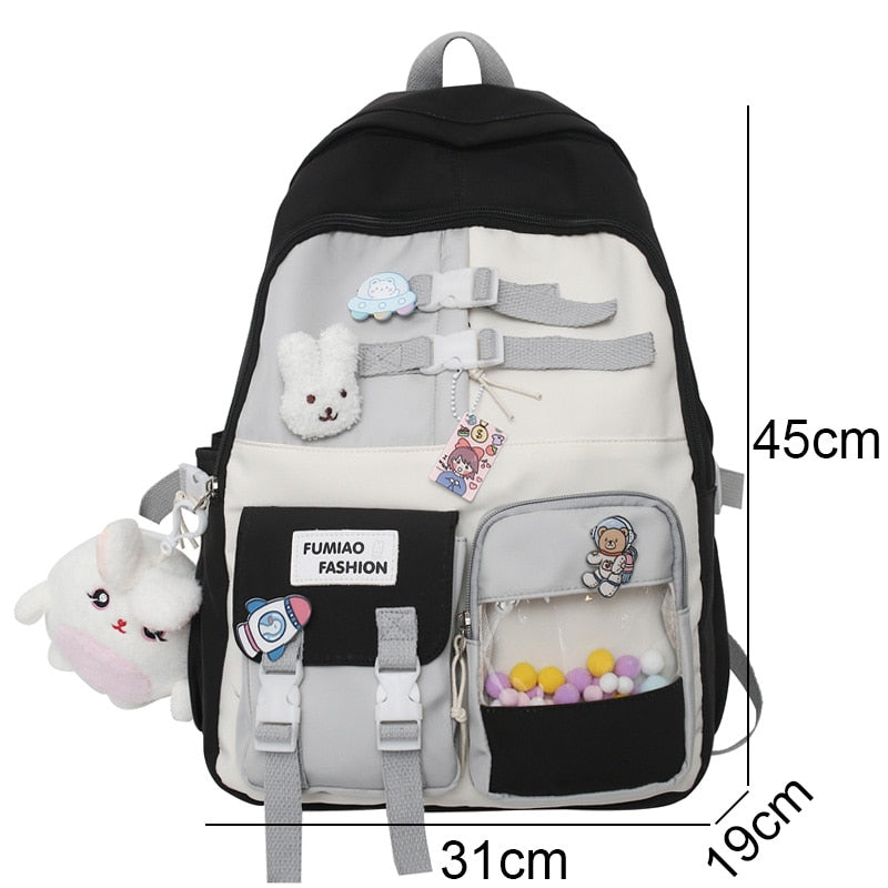 New Women Waterproof Cute Transparent Leisure School Bag Fashion Girl Travel Laptop Backpack Female Trendy Book Bag Lady College