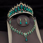 Baroque Crystal Bridal Jewelry Sets for Women Luxury Tiara Crown Necklace Earrings Bride Wedding Dress Prom Dubai Jewelry Set