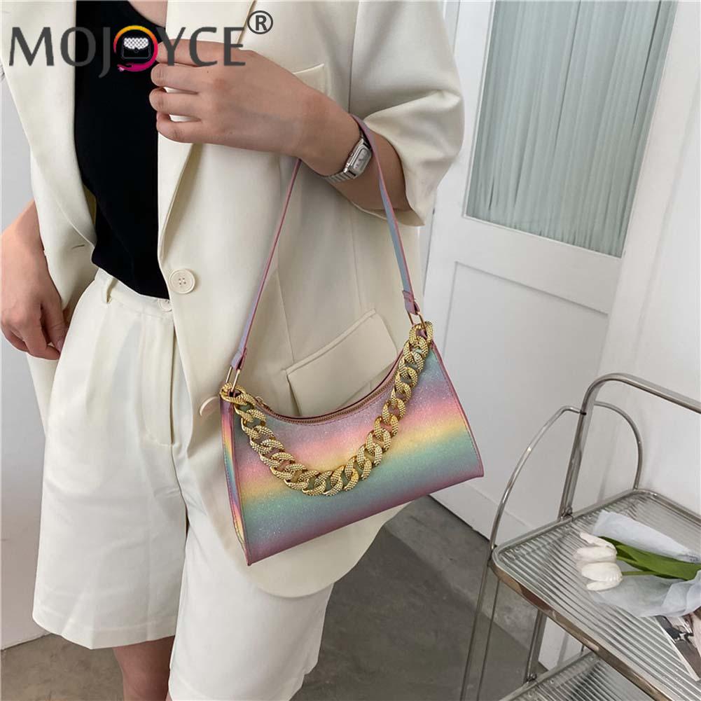 Fashion Sequin Shoulder Underarm Bags PU Leather Casual Women Handbags Purse Women Outdoor Business Traveling