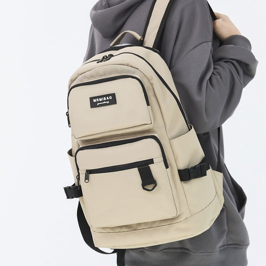 11EnoPella Waterproof Fashion Backpack Cute College Student Simple Kawaii Women Female Men Nylon Girl Bag Black Schoolbags