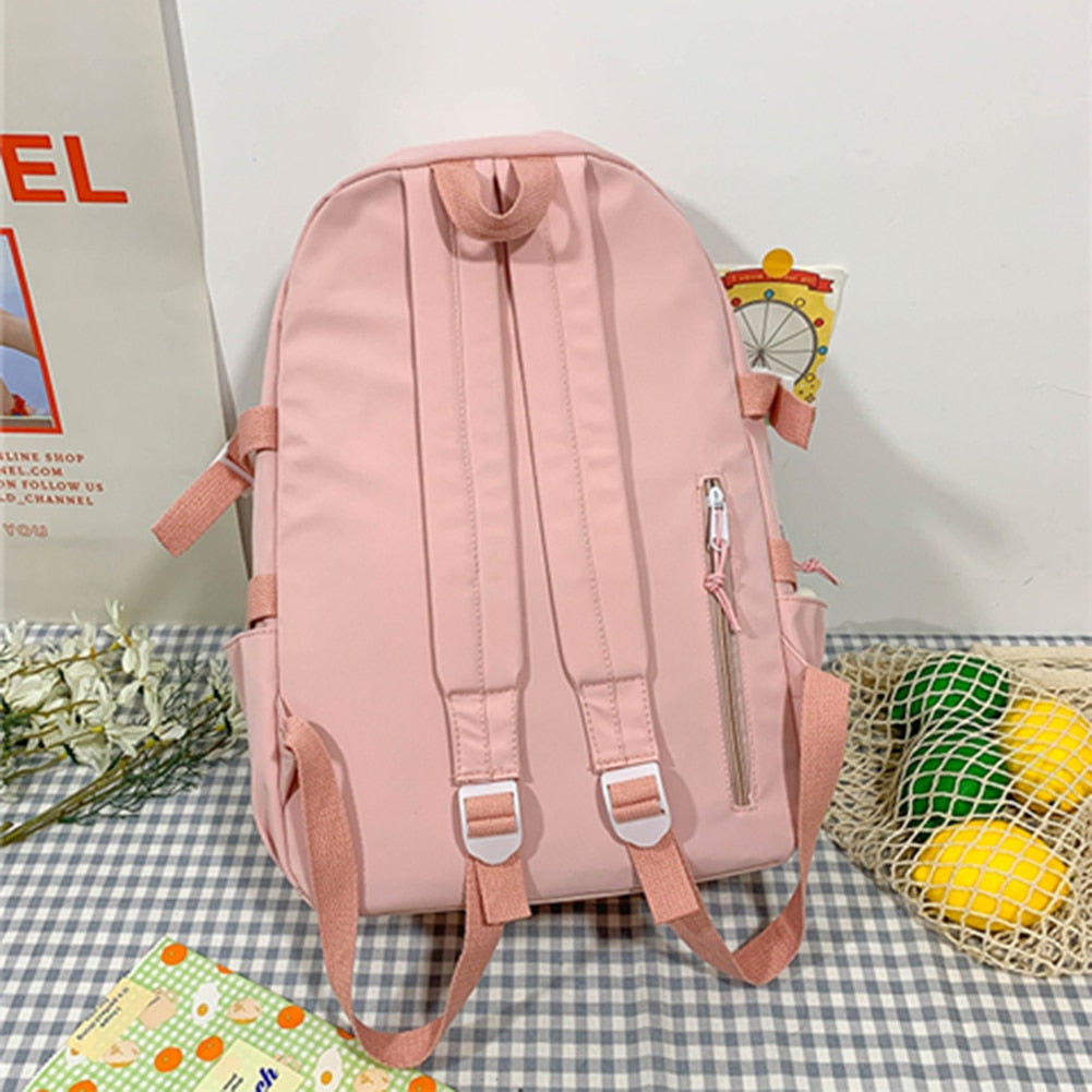 Women Nylon Backpack Casual Candy Color School Bags for Teenagers Girls Students Large Capacity Backpack Female Travel Rucksack