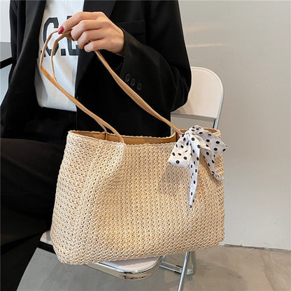 Knitted Straw Bag Women bolso mujer Satchel Crossbody Shoulder Handbags for Women Female Messenger Bucket Bags