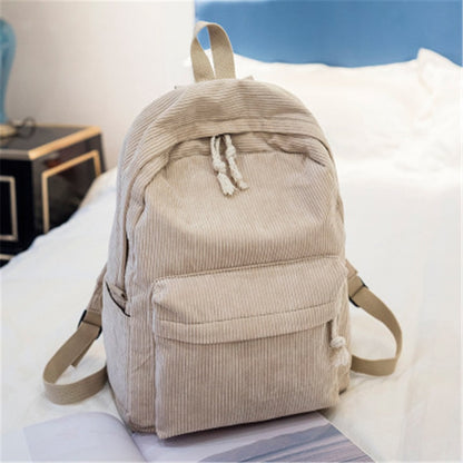 Fashion Woman Mini Simple Corduroy Backpacks Campus Style Knapsack Capacity Double Shoulder Bag School Corduroy Backpack