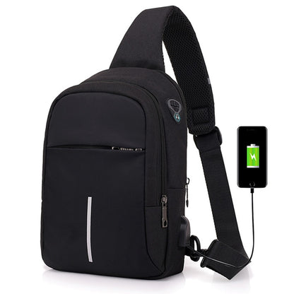 Small USB Charger Shoulder Bag Men Messenger Bags Male Waterproof Sling Chest Bag Travel Backpack Men Crossbody Bags