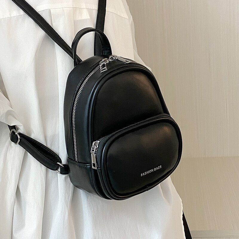 Summer Western style all-match solid color backpack new fashion school bag women&#39;s designer small travel handbag