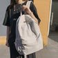 Casual Canvas School Bag Fashion Women Backpack Solid Color College Student School Backpack Unisex Travel Rucksack Shoulder Bags