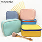 PURDORED 1 Pc Solid Color  Women Makeup Bag Zipper Large Cosmetic Bag Travel Make Up Toiletry Bag Female Washing Pouch Bag
