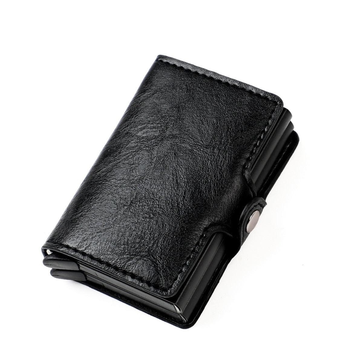 New Men Rfid Anti-theft Card Holders Women Genuine Leather Wallets Large Capacity Business Card Case Portable Double Layer Purse