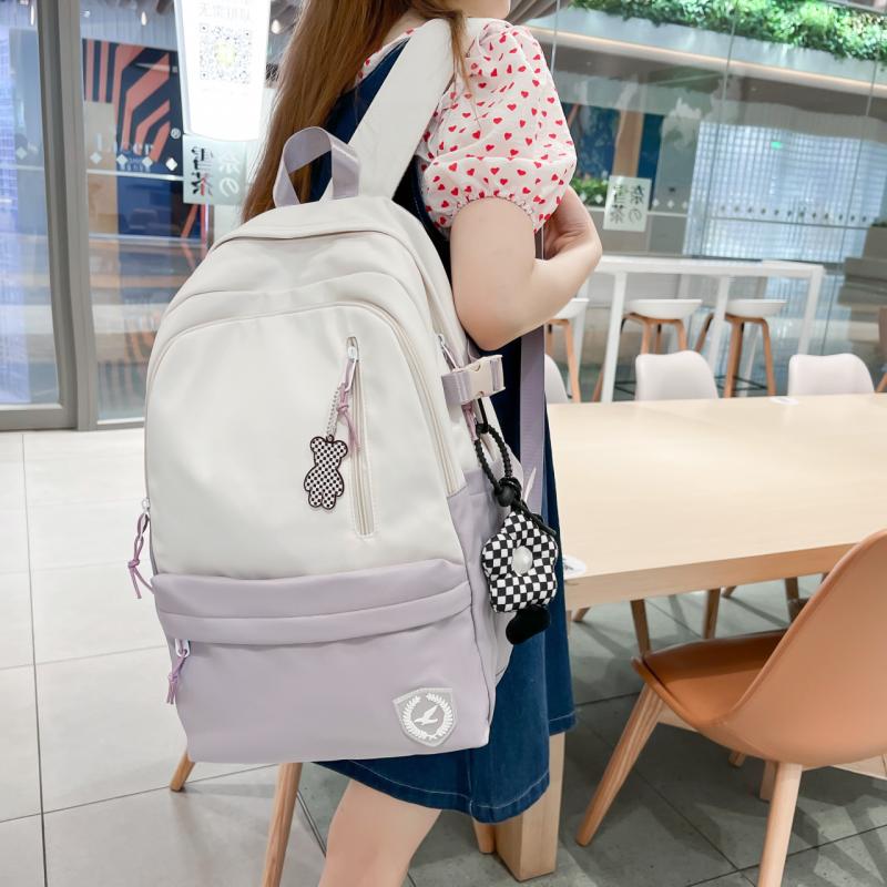 Panelled Pattern School Backpack Women&#39;s Backpacks for Teenagers Girls Large Capacity Casual Women Bag Schoolbag Mochila