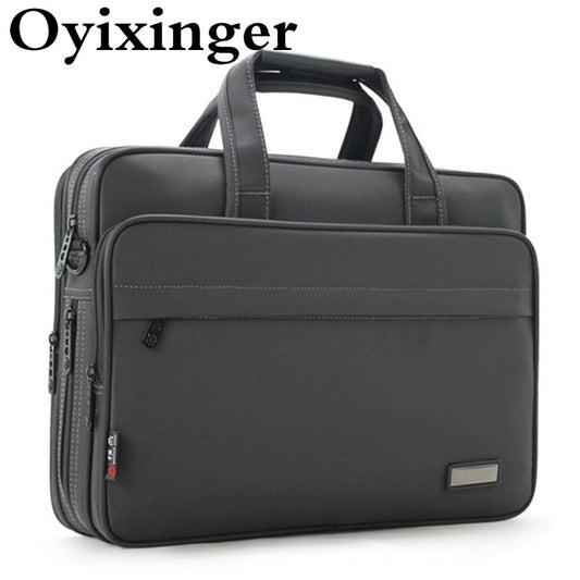 OYIXINGER Men&#39;s Bag Business Briefcase Shoulder Bags For Men Waterproof Nylon Handbag For 15.6 Inch Laptop A4 Document Storage