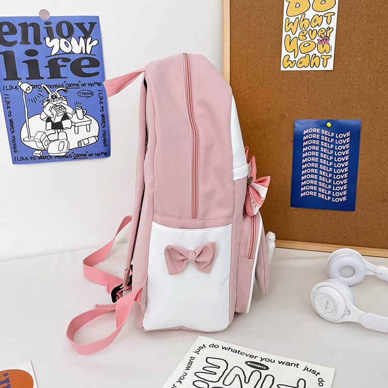 Est Patchwork Cute School Backpack For Teenager Girls Cute Leisure Letters Women Waterproof Nylon Schoolbag Satchel Mochila Bags
