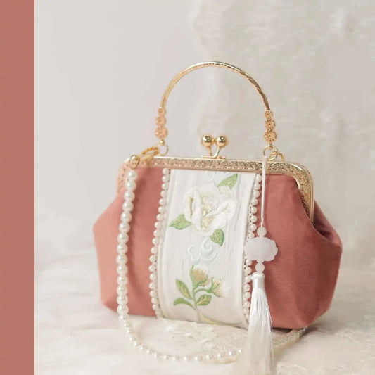 NEWEST Embroidery Flowers Beads Women Crossbody Shoulder Bags Vintage Shell Lock Hand Bags Bag Women&#39;s Handbags