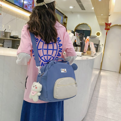 Japanese Kawaii 3D Bear Backpack Women Cute Portable College Schoolbag Waterproof Teen Girl Multifunctional Travel Shoulder Bags