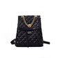 Elegant New Black Plaid PU Backpack Mini Casual Fashionable Small Bags Travel Chain School Soft Leather Backpack for Women