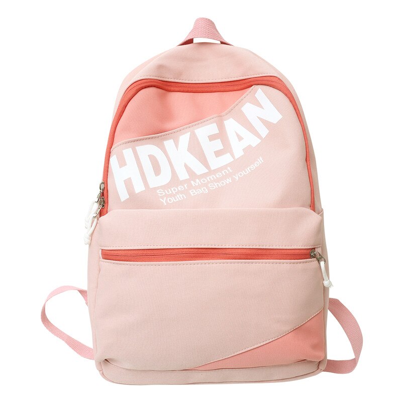 Cool Ladies Leisure Pink Book Bag New Women Trendy Nylon Backpack Student Girl School Bag Female Laptop College Backpack Fashion