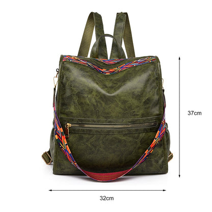 Fashion Backpack for Women Teenage Retro PU Large Capacity College School Bags for Women Students Shopping Travel